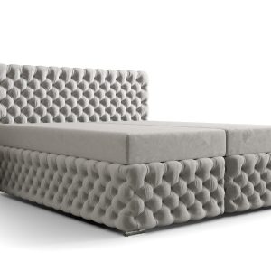 Łóżko Hotelowe Boxspring Pikowane + Bonell Figo 2 Szary 140 384612 Łóżko Hotelowe Boxspring Pikowane + Bonell Figo 2 Szary 140 384612