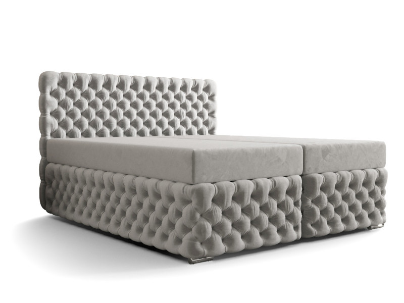 Łóżko Hotelowe Boxspring Pikowane + Bonell Figo 2 Szary 160 384618