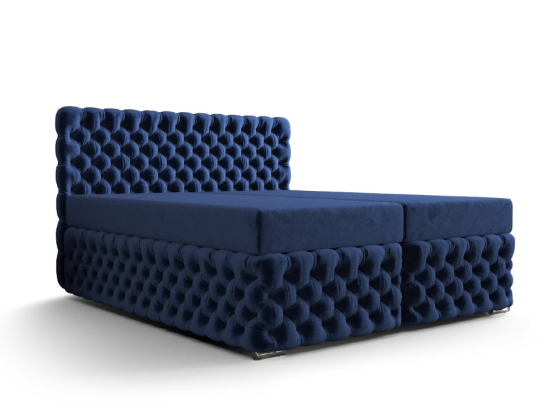Łóżko Hotelowe Boxspring Pikowane + Topper Figo 2 Granat 160 384626