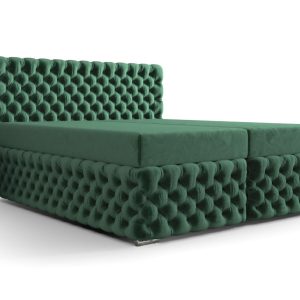Łóżko Hotelowe Boxspring Pikowane + Topper Figo 2 Zieleń 160 384629 Łóżko Hotelowe Boxspring Pikowane + Topper Figo 2 Zieleń 160 384629