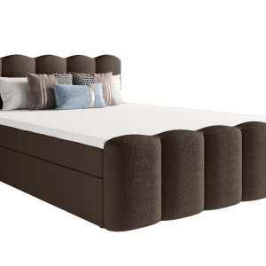 Łóżko Hotelowe Boxspring Tkanina Boucle Materace Pojemniki Verona Brąz 180 770437 Łóżko Hotelowe Boxspring Tkanina Boucle Materace Pojemniki Verona Brąz 180 770437