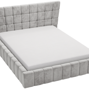 Łóżko jasnoszare 160×200 Deluxe z przeszyciami, stelażem metalowym 1053763 Łóżko jasnoszare 160×200 Deluxe z przeszyciami, stelażem metalowym 1053763