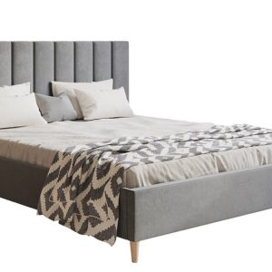 Łóżko jednoosobowe 120×200 LUXO 2 tapicerowane, na wysokich nogach- szare 788929 Łóżko jednoosobowe 120×200 LUXO 2 tapicerowane, na wysokich nogach- szare 788929