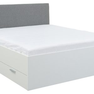 Łóżko Juist 140×200 z szufladą stelażem i materacem białe 63510 Łóżko Juist 140×200 z szufladą stelażem i materacem białe 63510