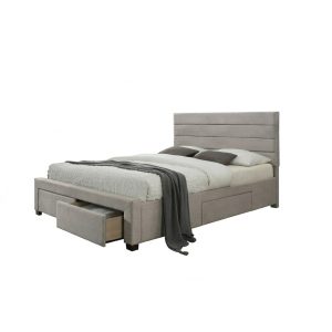 Łóżko KAYLEON 160×200 beżowe z szufladami/bez materaca 979948 Łóżko KAYLEON 160×200 beżowe z szufladami/bez materaca 979948