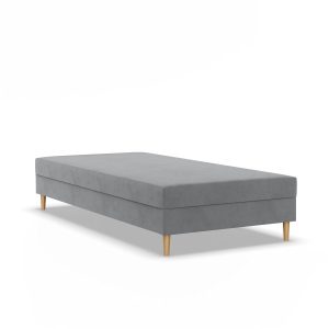 Łóżko kontynentalne 1-osobowe 90×200 CASPE na nóżkach, Velvet, Szary 387789 Łóżko kontynentalne 1-osobowe 90×200 CASPE na nóżkach, Velvet, Szary 387789