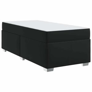Łóżko Kontynentalne 100×200 Czarne z Materacem do Sypialni 1092008 Łóżko Kontynentalne 100×200 Czarne z Materacem do Sypialni 1092008