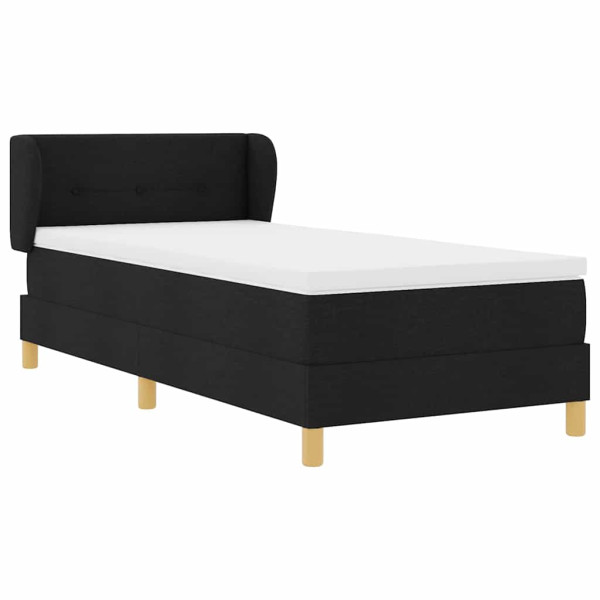 Łóżko Kontynentalne 100x200 Czarne z Materacem do Sypialni 1099601