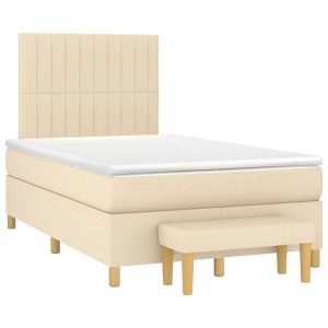 Łóżko Kontynentalne 120×190 Ecru z Materacem do Sypialni 1092564 Łóżko Kontynentalne 120×190 Ecru z Materacem do Sypialni 1092564