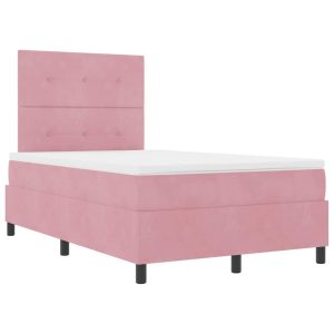 Łóżko Kontynentalne 120×190 Różowe Welurowe z Materacem do Sypialni 1085957 Łóżko Kontynentalne 120×190 Różowe Welurowe z Materacem do Sypialni 1085957