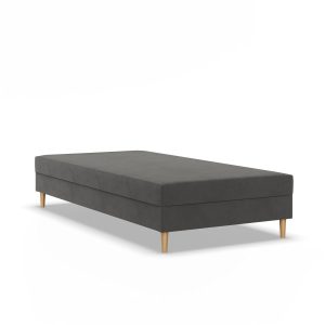 Łóżko kontynentalne 120×200 CASPE na wysokich nóżkach, Velvet, Szary 387764 Łóżko kontynentalne 120×200 CASPE na wysokich nóżkach, Velvet, Szary 387764
