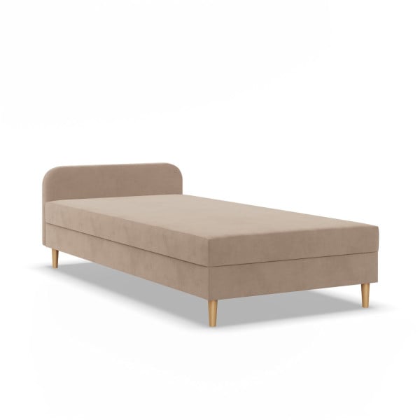 Łóżko kontynentalne 120x200 CASPE zagłowie Kolor Beżowy velvet 387623