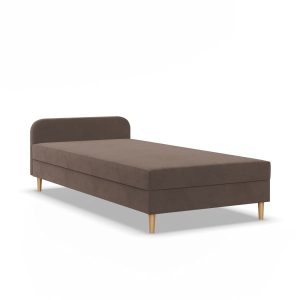 Łóżko kontynentalne 120×200 CASPE zagłowie Kolor Brązowy velvet 387835 Łóżko kontynentalne 120×200 CASPE zagłowie Kolor Brązowy velvet 387835