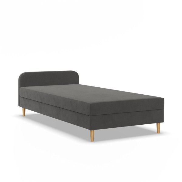 Łóżko kontynentalne 120x200 CASPE zagłowie Kolor Ciemny Szary velvet 387640