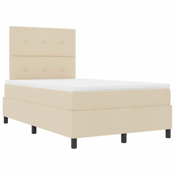 Łóżko Kontynentalne 120x200 Ecru z Materacem do Sypialni 1092853