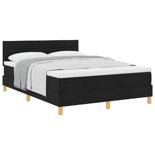 Łóżko Kontynentalne 140x190 Czarne z Materacem Dwuosobowe do Sypialni 1086060