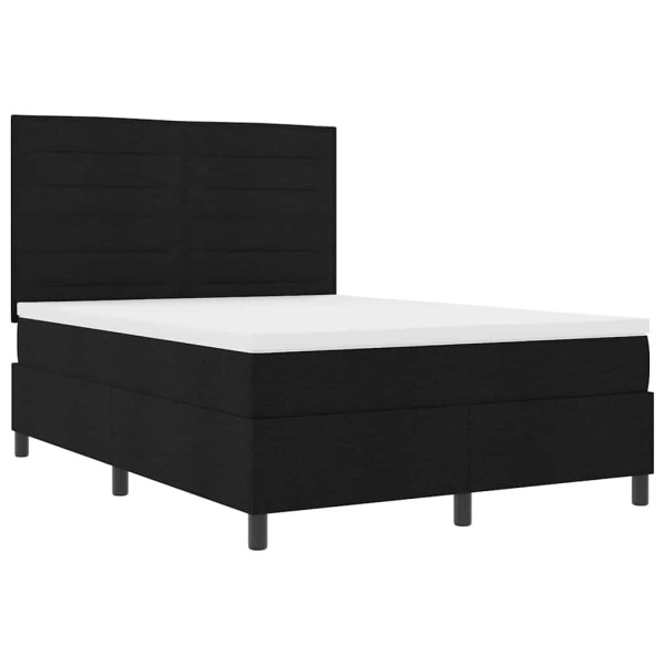 Łóżko Kontynentalne 140x200 Czarne z Materacem z LED Dwuosobowe do Sypialni 1096061
