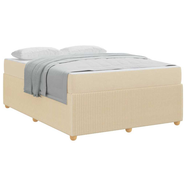 Łóżko Kontynentalne 140x200 Ecru z Materacem Dwuosobowe do Sypialni 1091308