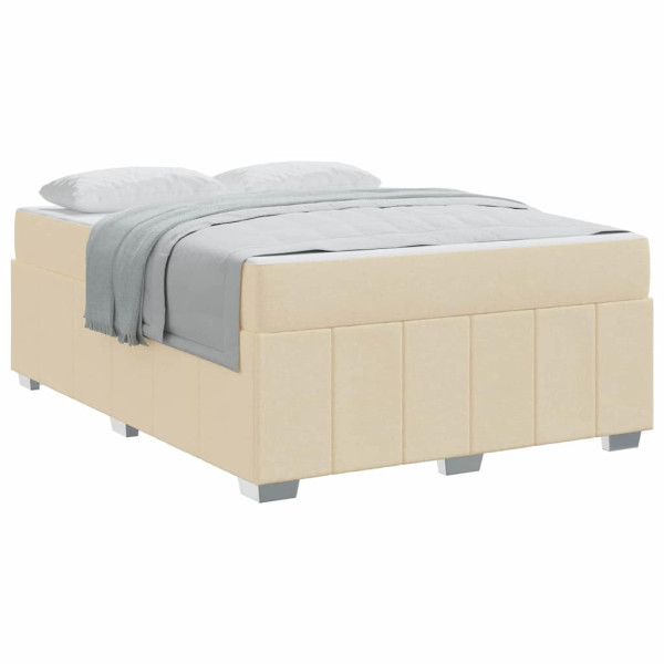 Łóżko Kontynentalne 140x200 Ecru z Materacem Dwuosobowe do Sypialni 1091784