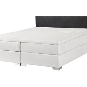 Łóżko kontynentalne 160×200 białe czarne 65029 Łóżko kontynentalne 160×200 białe czarne 65029
