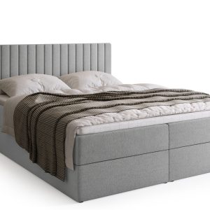 Łóżko kontynentalne 160×200 cm z pojemnikiem DREAM szare 276628 Łóżko kontynentalne 160×200 cm z pojemnikiem DREAM szare 276628
