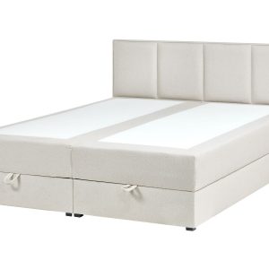 Łóżko kontynentalne 160×200 cm złamana biel 900573 Łóżko kontynentalne 160×200 cm złamana biel 900573