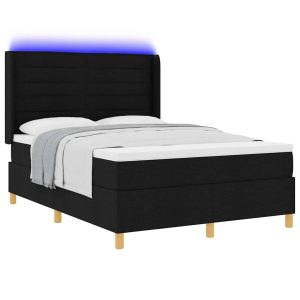 Łóżko Kontynentalne 160×200 Czarne z Materacem z LED Dwuosobowe do Sypialni 1099245 Łóżko Kontynentalne 160×200 Czarne z Materacem z LED Dwuosobowe do Sypialni 1099245