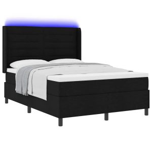 Łóżko Kontynentalne 160×200 Czarne z Materacem z LED Dwuosobowe do Sypialni 1100215 Łóżko Kontynentalne 160×200 Czarne z Materacem z LED Dwuosobowe do Sypialni 1100215