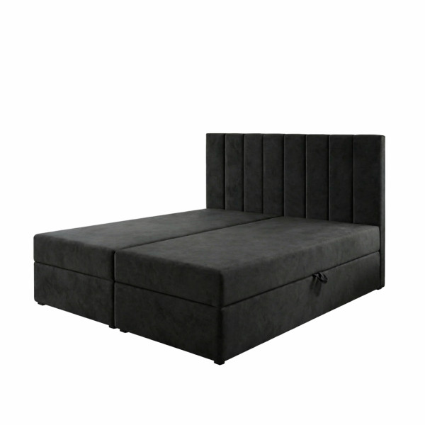 Łóżko kontynentalne 160x200 SONNO BELLO z 2 pojemnikami czarne 958905