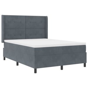 Łóżko Kontynentalne 160×200 Szare Welurowe z Materacem do Sypialni 1092644 Łóżko Kontynentalne 160×200 Szare Welurowe z Materacem do Sypialni 1092644