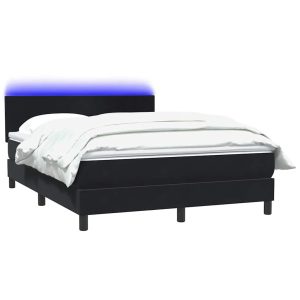 Łóżko Kontynentalne 160×210 Czarne Welurowe z Materacem z LED do Sypialni 1098234 Łóżko Kontynentalne 160×210 Czarne Welurowe z Materacem z LED do Sypialni 1098234