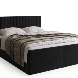 Łóżko kontynentalne 180×200 cm z pojemnikiem DREAM czarne 276700 Łóżko kontynentalne 180×200 cm z pojemnikiem DREAM czarne 276700