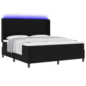 Łóżko Kontynentalne 180×200 Czarne z Materacem z LED Dwuosobowe do Sypialni 1099020 Łóżko Kontynentalne 180×200 Czarne z Materacem z LED Dwuosobowe do Sypialni 1099020