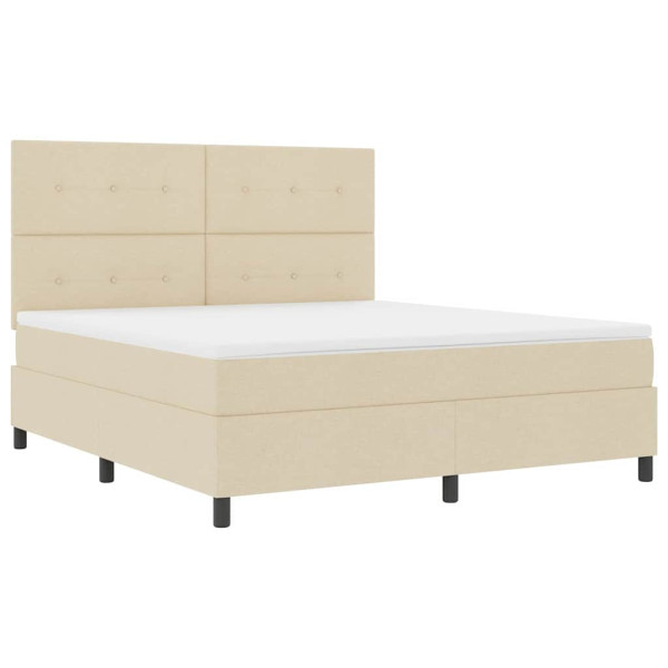 Łóżko Kontynentalne 180x200 Ecru z Materacem Dwuosobowe do Sypialni 1092664