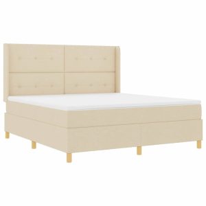 Łóżko Kontynentalne 180×200 Ecru z Materacem Dwuosobowe do Sypialni 1088413 Łóżko Kontynentalne 180×200 Ecru z Materacem Dwuosobowe do Sypialni 1088413