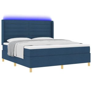 Łóżko Kontynentalne 180×200 Niebieskie z Materacem z LED do Sypialni 1098357 Łóżko Kontynentalne 180×200 Niebieskie z Materacem z LED do Sypialni 1098357