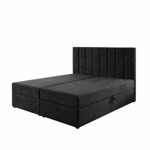 Łóżko kontynentalne 180×200 SONNO BELLO z 2 pojemnikami czarne 958903