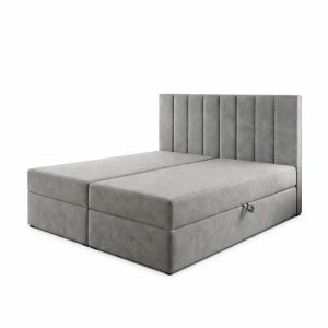 Łóżko kontynentalne 180×200 SONNO BELLO z 2 pojemnikami szare 958901