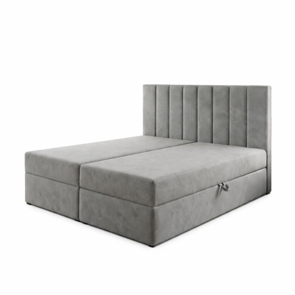 Łóżko kontynentalne 180x200 SONNO BELLO z 2 pojemnikami szare 958901