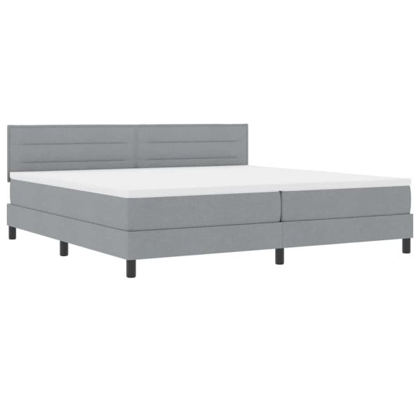 Łóżko Kontynentalne 200x200 Szare z Materacem z LED Dwuosobowe do Sypialni 1088330