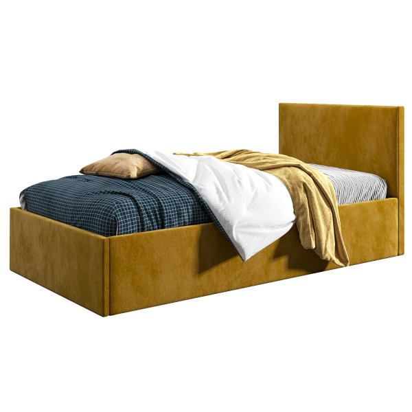 Łóżko młodzieżowe 80x200 Basic Asti, Musztardowy, Pojemnik 640875