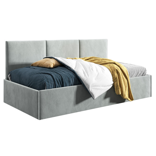 Łóżko młodzieżowe 80x200 Comfort Asti, Jasny szary, Pojemnik 640870