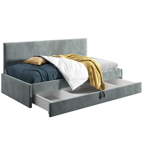 Łóżko młodzieżowe 80x200 Comfort Dani, Ciemny szary, Szuflada 640735
