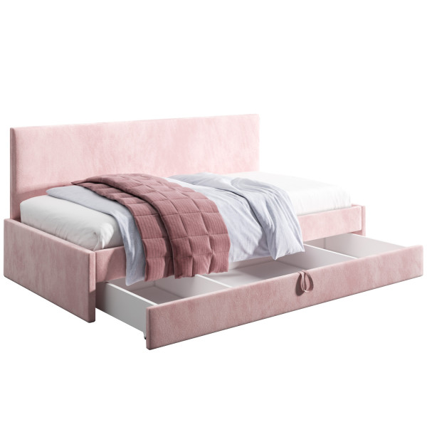 Łóżko młodzieżowe 80x200 Comfort Dani, Różowy, Szuflada 640555