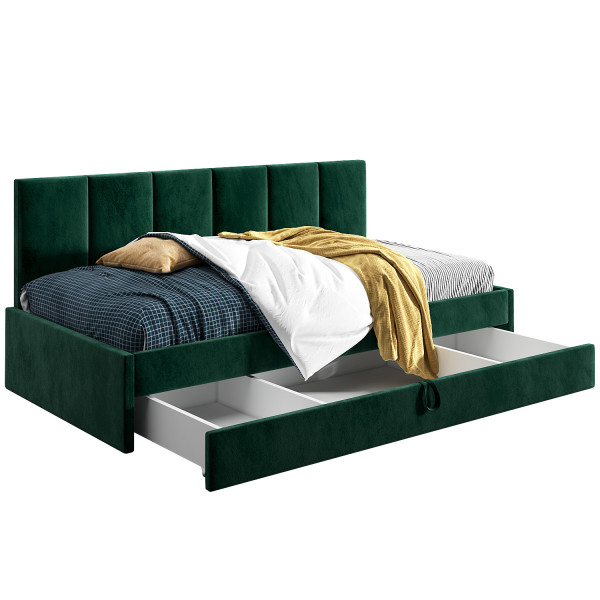 Łóżko młodzieżowe 80x200 Comfort Niko, Zielony, Szuflada 640514