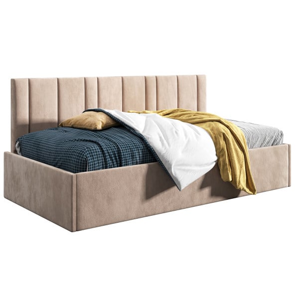 Łóżko młodzieżowe 80x200 Comfort Prato, Beżowy, Pojemnik 640743