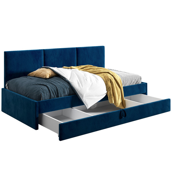 Łóżko młodzieżowe 80x200 Comfort Toni, Granatowy, Szuflada 640841