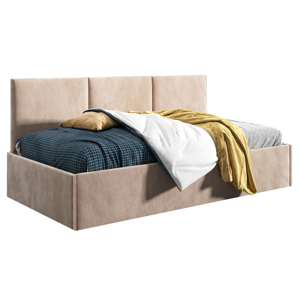 Łóżko młodzieżowe 90x200 Comfort Asti, Beżowy, Pojemnik 640433