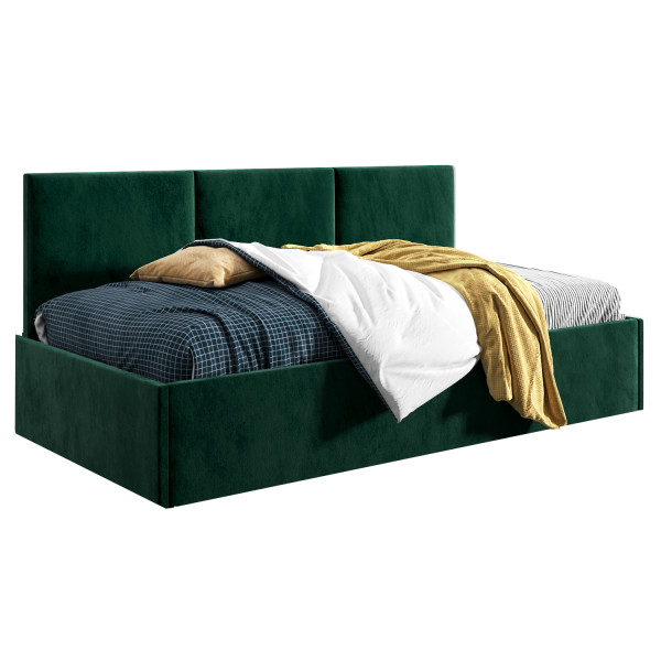Łóżko młodzieżowe 90x200 Comfort Asti, Zielony, Pojemnik 640950