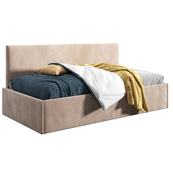 Łóżko młodzieżowe 90x200 Comfort Bari, Beżowy, Pojemnik 640801